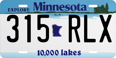 MN license plate 315RLX