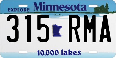 MN license plate 315RMA