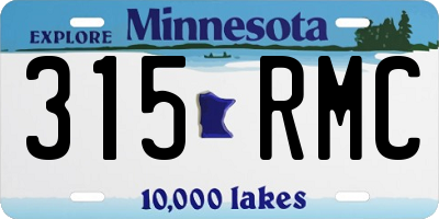 MN license plate 315RMC