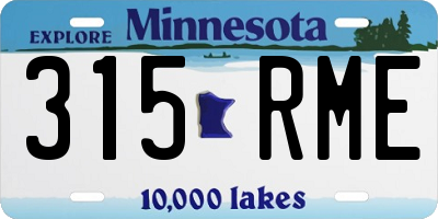 MN license plate 315RME