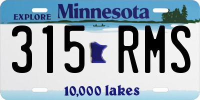 MN license plate 315RMS