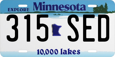 MN license plate 315SED