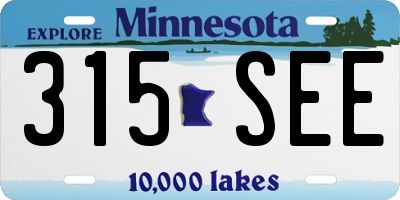 MN license plate 315SEE