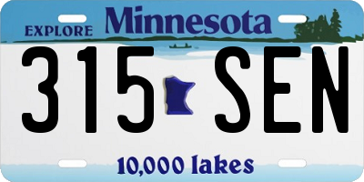 MN license plate 315SEN
