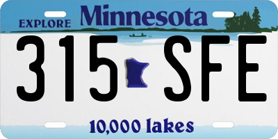 MN license plate 315SFE