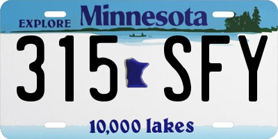 MN license plate 315SFY