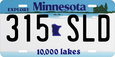 MN license plate 315SLD