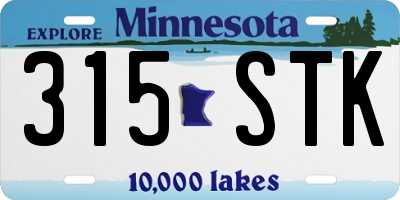 MN license plate 315STK