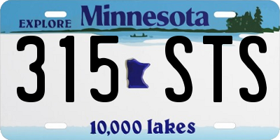 MN license plate 315STS