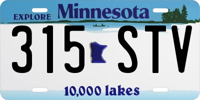 MN license plate 315STV