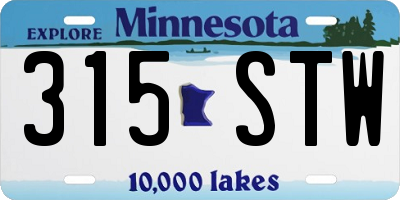 MN license plate 315STW