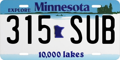 MN license plate 315SUB
