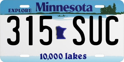 MN license plate 315SUC