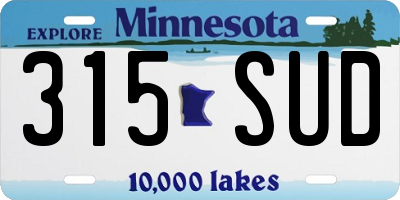 MN license plate 315SUD