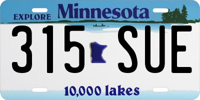 MN license plate 315SUE