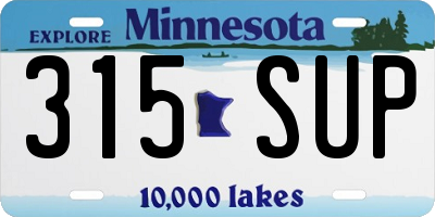 MN license plate 315SUP