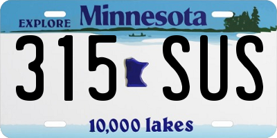 MN license plate 315SUS