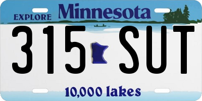 MN license plate 315SUT