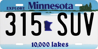 MN license plate 315SUV