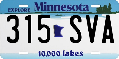 MN license plate 315SVA