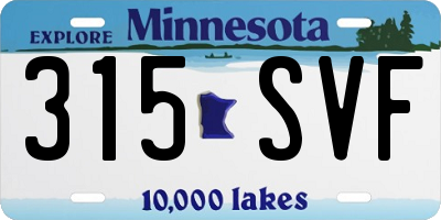 MN license plate 315SVF
