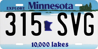 MN license plate 315SVG