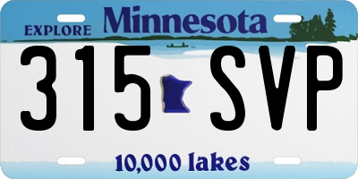 MN license plate 315SVP