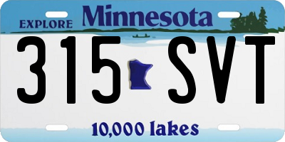 MN license plate 315SVT