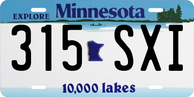 MN license plate 315SXI