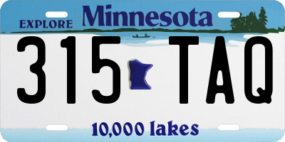 MN license plate 315TAQ
