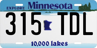 MN license plate 315TDL