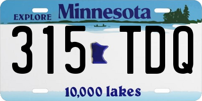 MN license plate 315TDQ
