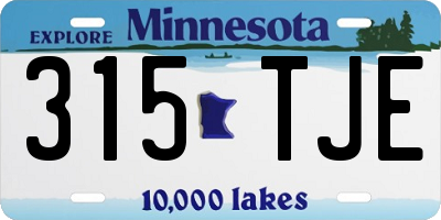 MN license plate 315TJE