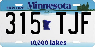 MN license plate 315TJF