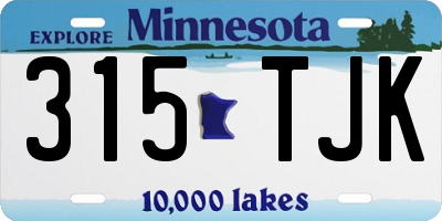 MN license plate 315TJK