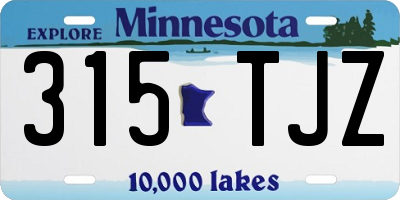 MN license plate 315TJZ