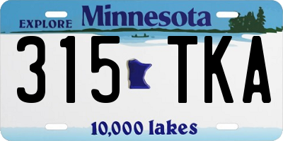 MN license plate 315TKA