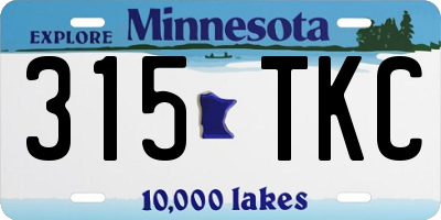 MN license plate 315TKC