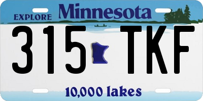 MN license plate 315TKF