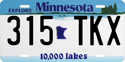 MN license plate 315TKX