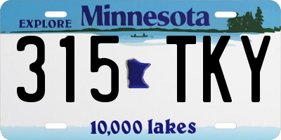 MN license plate 315TKY