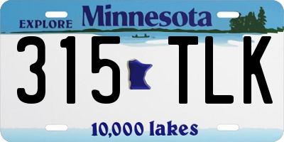 MN license plate 315TLK