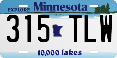 MN license plate 315TLW