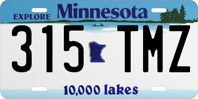 MN license plate 315TMZ