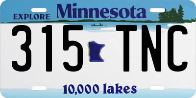MN license plate 315TNC