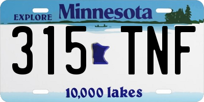 MN license plate 315TNF