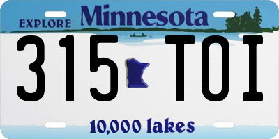 MN license plate 315TOI