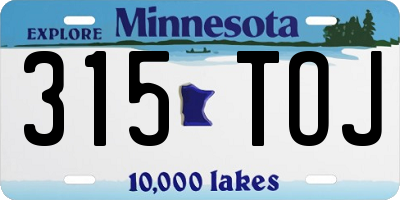 MN license plate 315TOJ