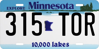 MN license plate 315TOR