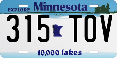 MN license plate 315TOV